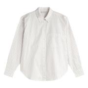 Klassieke Witte Button-Up Shirt met Jacquard Monogram Anine Bing , Bei...