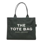 Groene Katoenen Logoprint Tote Tas Marc Jacobs , Green , Dames