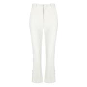 Ivoor Smoking Broek met Satijnen Banden Elisabetta Franchi , Beige , D...