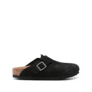 Zwarte Boston Platte Schoenen Birkenstock , Black , Heren