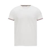 Tricolour-Trimmed T-shirt - Off White Moncler , White , Heren