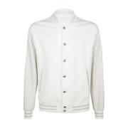 Twee-Tone Katoen Polyamide en Nappa Bomber Eleventy , White , Heren