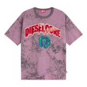 Regen Effect Grafisch T-shirt Diesel , Multicolor , Heren