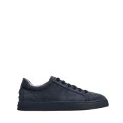 Blauwe Suède Minimal Sneakers Tod's , Blue , Heren