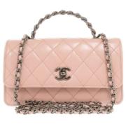 Pre-owned Leather handbags Chanel Vintage , Pink , Dames