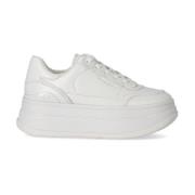 Witte leren wedge sneaker Michael Kors , White , Dames