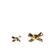 Gouden Strik Oorbellen met Logo Sluiting Elisabetta Franchi , Yellow ,...