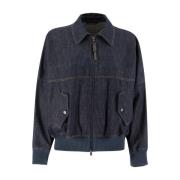 Denim jack met klassieke kraag Brunello Cucinelli , Blue , Dames