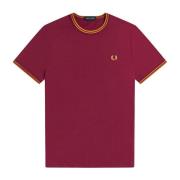 Twin Tipped Ronde Hals T-Shirt Fred Perry , Red , Heren