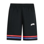 Zwarte Katoenen Shorts met Trekkoord Taille Barrow , Black , Heren