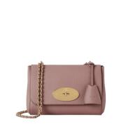 Roze Leren Schoudertas met Slot Mulberry , Pink , Dames