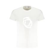 Katoenen T-shirt met bedrukt logo Trussardi , White , Heren