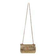 Gewatteerde Mini Tas met Metalen Klep Tory Burch , Yellow , Dames