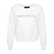 Casual Be Feminine Sweater met Borstprint Elisabetta Franchi , White ,...