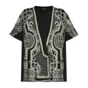 Oversized t-shirt met print Balmain , Black , Dames