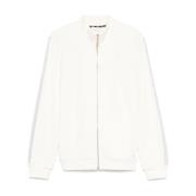 Witte Front Zip Sweater Logo Appliqué Liu Jo , White , Dames