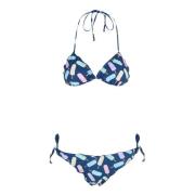 Blauwe Lollipop Bikini met Ruches MC2 Saint Barth , Blue , Dames