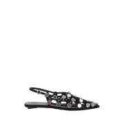 Studded Grid Slingback Sandalen The Attico , Black , Dames