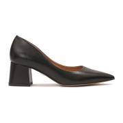 Zwarte pumps met een lage hoge brede hak Kazar , Black , Dames