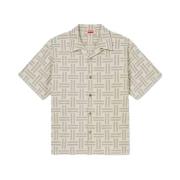 Gestructureerd Jacquard Hawaïshirt Kenzo , Beige , Heren