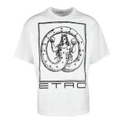 Katoenen T-shirt Etro , White , Heren