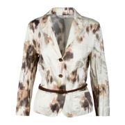 Metallic Fiber Jas Max Mara Studio , Beige , Dames