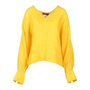 Ramie Blouse Max Mara Studio , Yellow , Dames