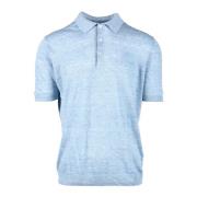 Linnen Polo Gran Sasso , Blue , Heren