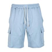 Katoenmix Bermuda Shorts Eleventy , Blue , Heren