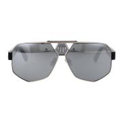 Stijlvolle zonnebril met Plein-badge Philipp Plein , Gray , Heren