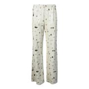 Polyester Broek Alysi , White , Dames