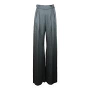 Elegante Viscose Acetaat Broek Max Mara Studio , Gray , Dames