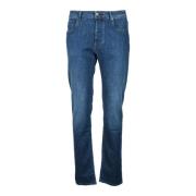 Katoen Linnen Mix Slim Fit Jeans Jacob Cohën , Blue , Heren