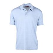 Linnen Elastaan Polo Shirt Daniele Fiesoli , Blue , Heren