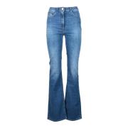 Gerecyclede katoenen jeans met elastaan Elisabetta Franchi , Blue , Da...