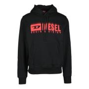 Katoenen Sweatshirt Diesel , Black , Heren