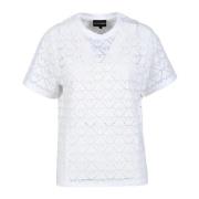 Katoenmix T-Shirt Emporio Armani , White , Dames