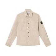 Beige Jas met Zakken Stone Island , Beige , Heren