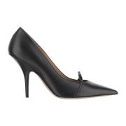 Zwarte leren puntige pumps met strik Salvatore Ferragamo , Black , Dam...