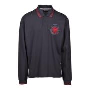 Militaire Polo Shirt 100% Katoen Aeronautica Militare , Black , Heren