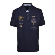 Militaire Stijl Katoenen Poloshirt Aeronautica Militare , Blue , Heren