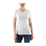 Glitter Logo Katoenen T-Shirt Colmar , White , Dames