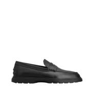 Zwarte leren mocassin met rubberen zool Tod's , Black , Heren