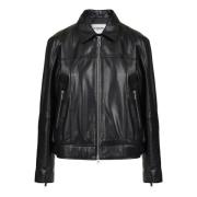 Zwarte leren jas met biker details Milano Italia logo Iceberg , Black ...