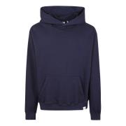 Blauwe Katoenen Jersey Hoodie met Geribde Manchetten en Zoom Aspesi , ...