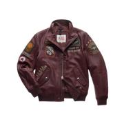 Leren Bomberjack Blauer , Red , Heren