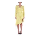 Gele jurken met knoopdetail Elisabetta Franchi , Yellow , Dames