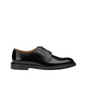 Heren leren Derby veterschoen | zwart Doucal's , Black , Heren