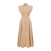 Beige Jurk Elegant Comfortabel Gelegenheid Philosophy di Lorenzo Seraf...