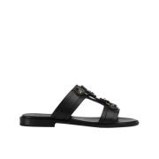 Leren sandaal voor dames met studs | zwart Doucal's , Black , Dames